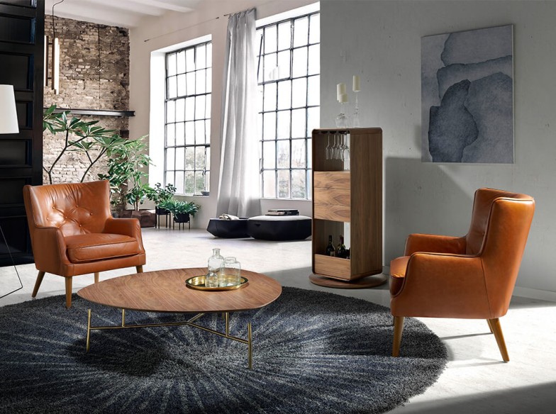 Mueble bar giratorio nogal