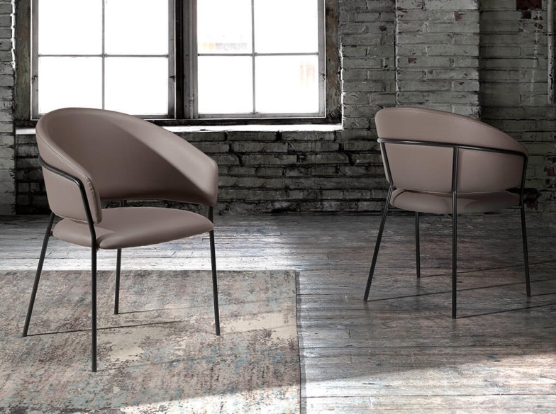 Silla polipiel visón oscuro