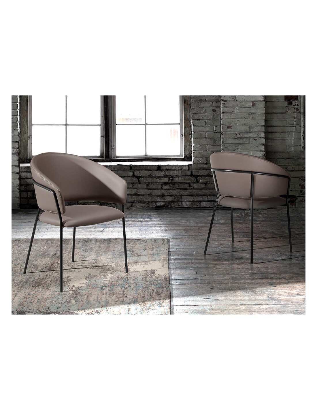 Silla polipiel visón oscuro