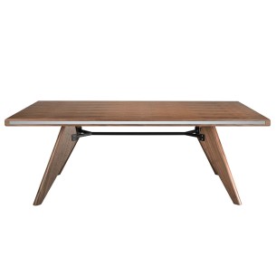 Mesa comedor rectangular nogal y nogal