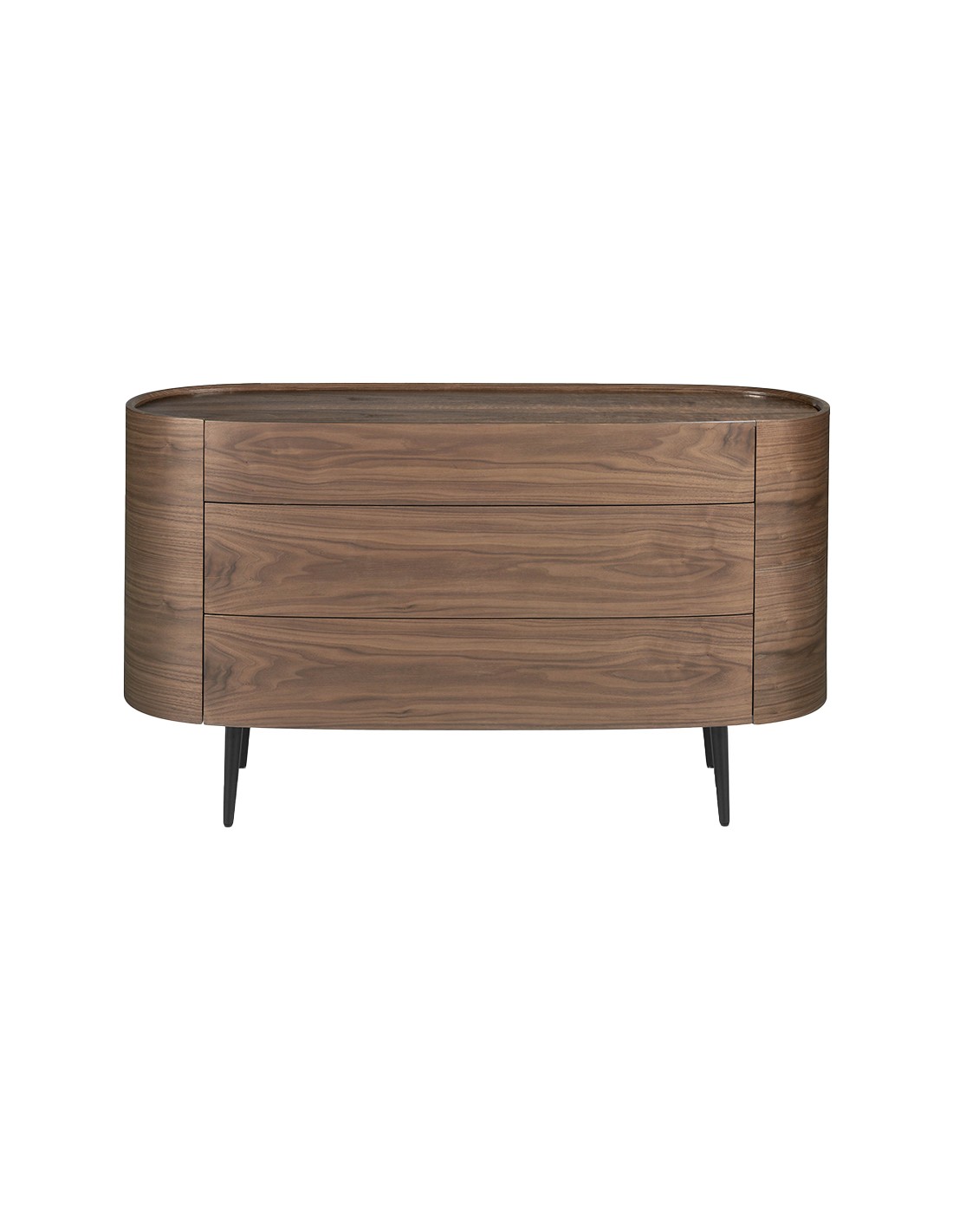 Cómoda nogal y acero negro