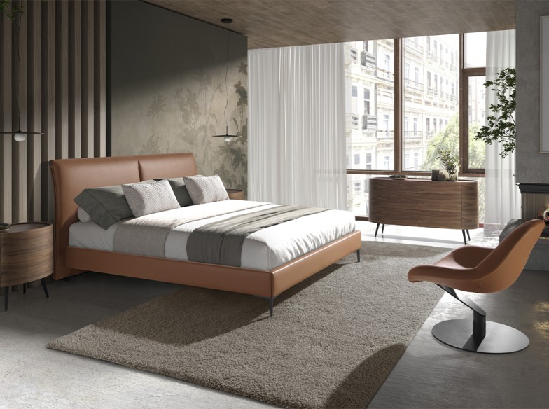 Cómoda nogal y acero negro