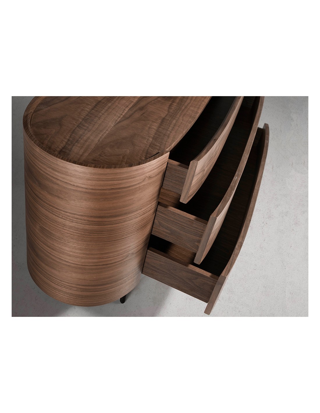 Cómoda nogal y acero negro