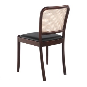 Silla rattan y polipiel negro