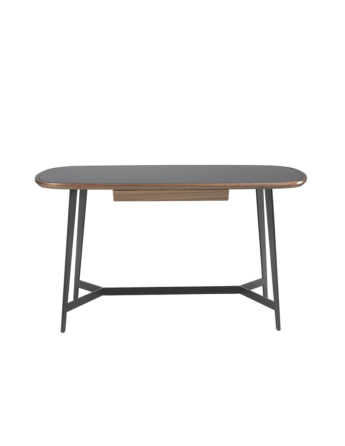 Escritorio nogal y acero negro con tapa de...