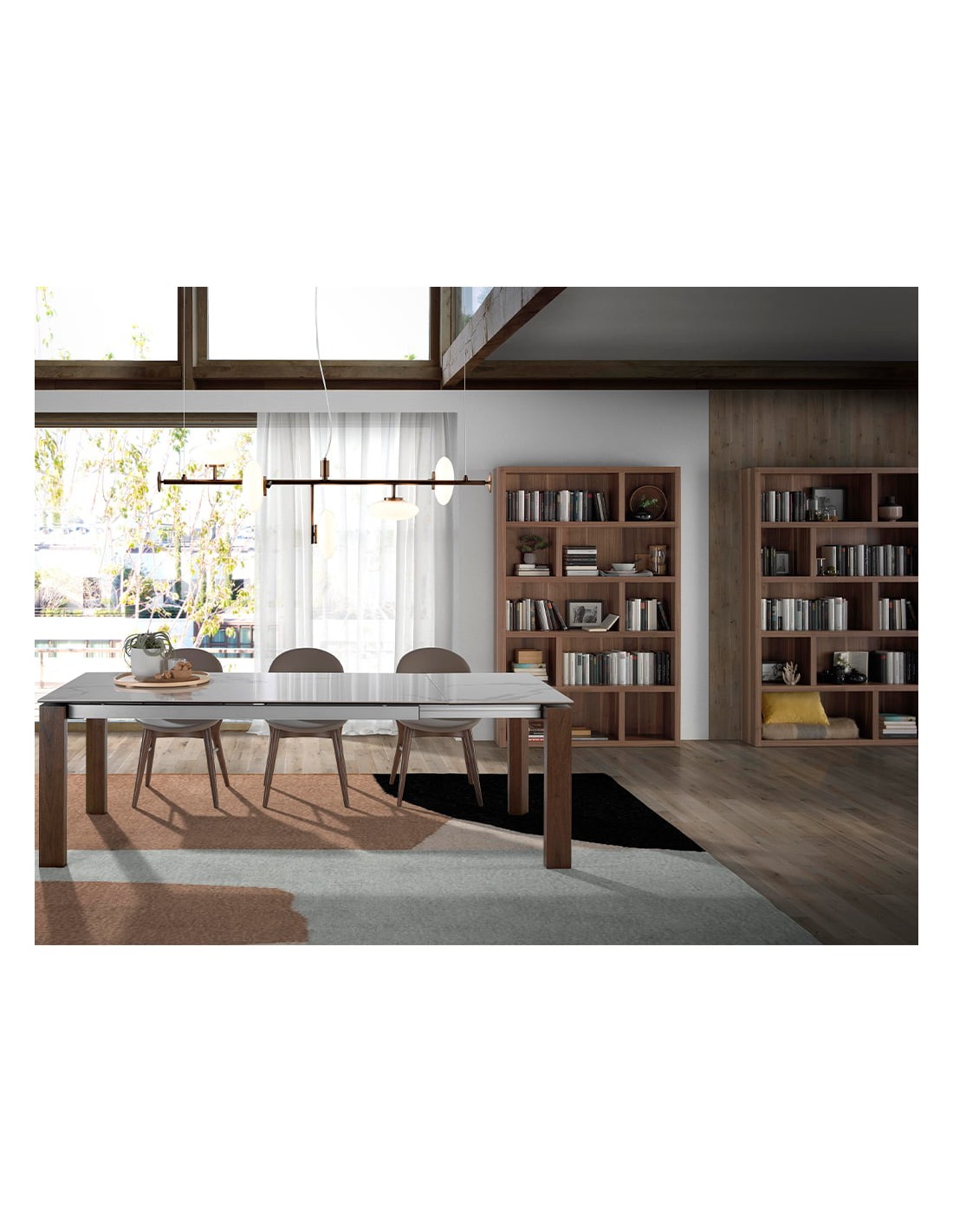 Estantería de madera nogal