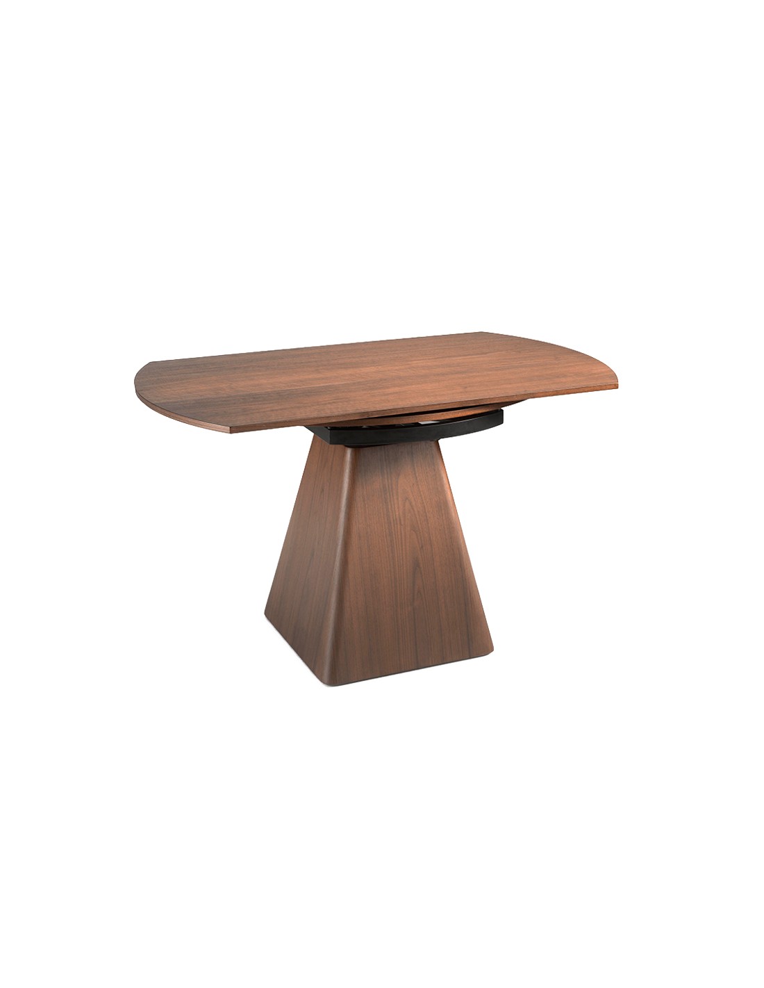 Mesa comedor extensible redonda nogal