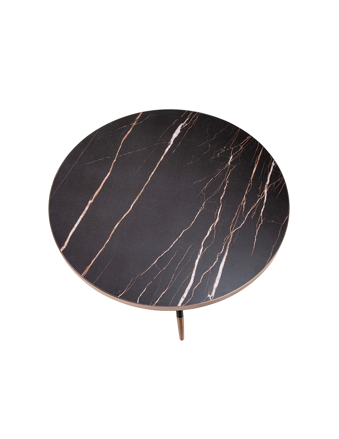 Mesa centro redonda mármol porcelánico y acero...