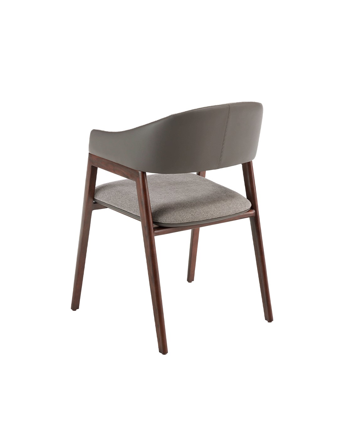 Silla tela gris y polipiel visón oscuro