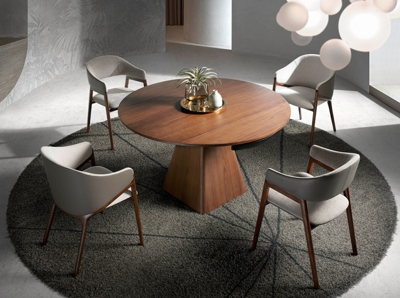 Silla tela gris y polipiel visón oscuro