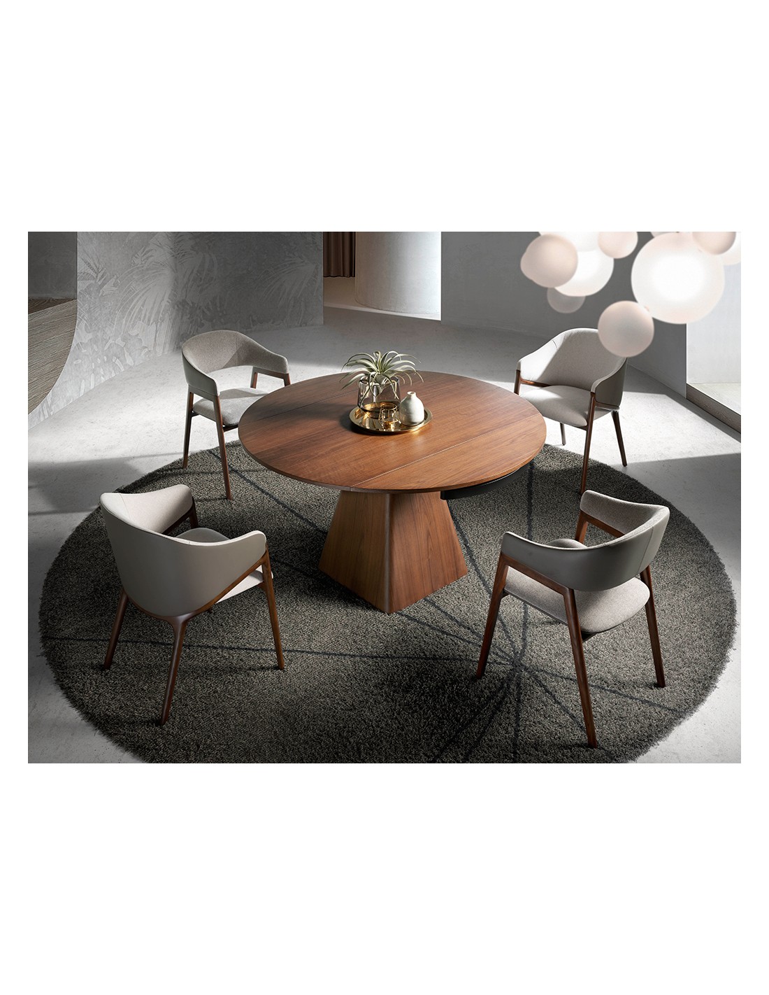 Silla tela gris y polipiel visón oscuro