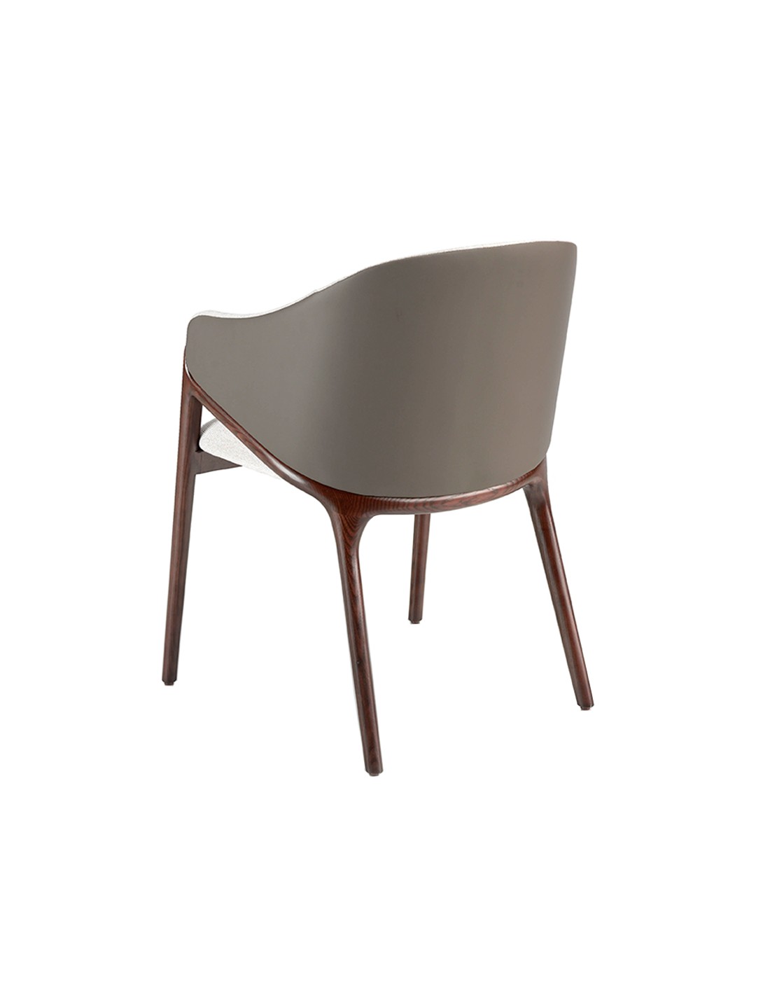 Silla tela beige y polipiel visón oscuro