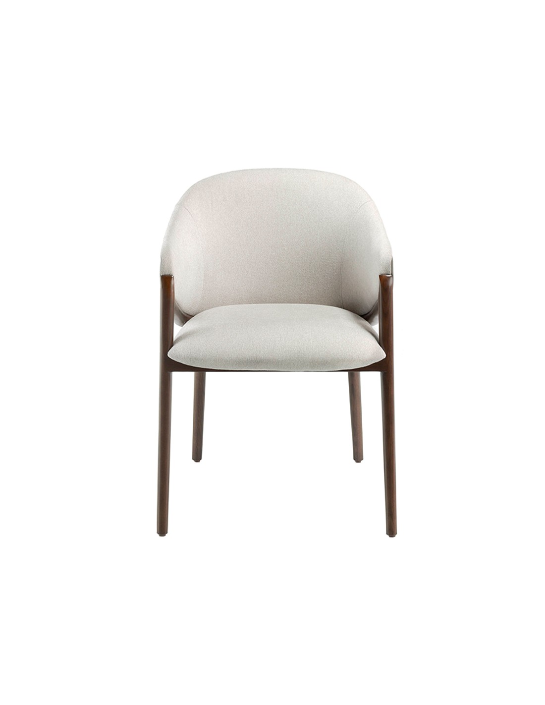 Silla tela beige y polipiel visón oscuro