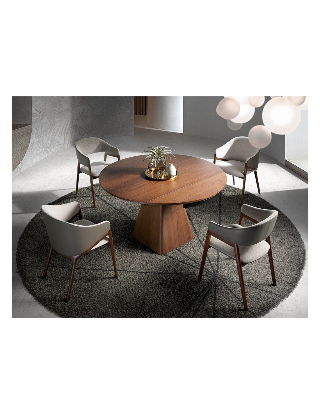 Silla tela beige y polipiel visón oscuro