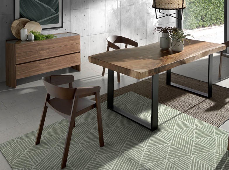 Cómoda nogal con tapa de cristal templado