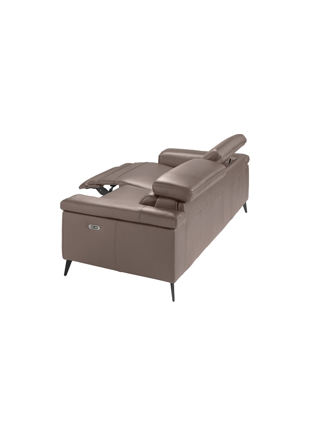 Sofá relax 3 plazas piel visón