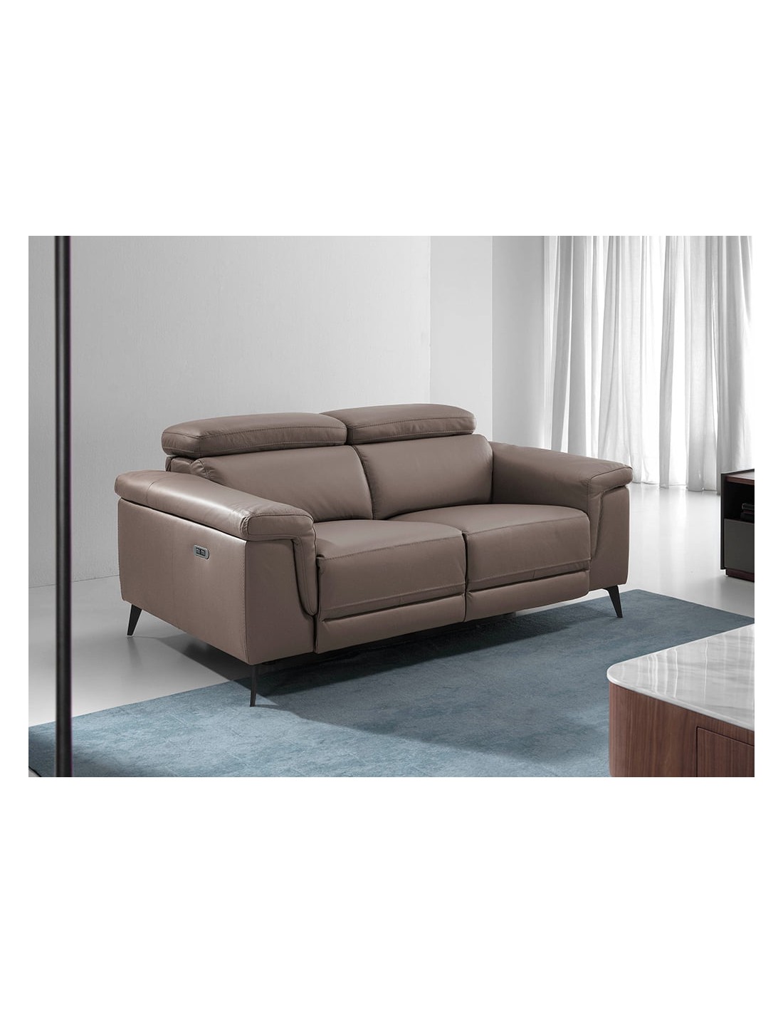 Sofá relax 2 plazas piel visón