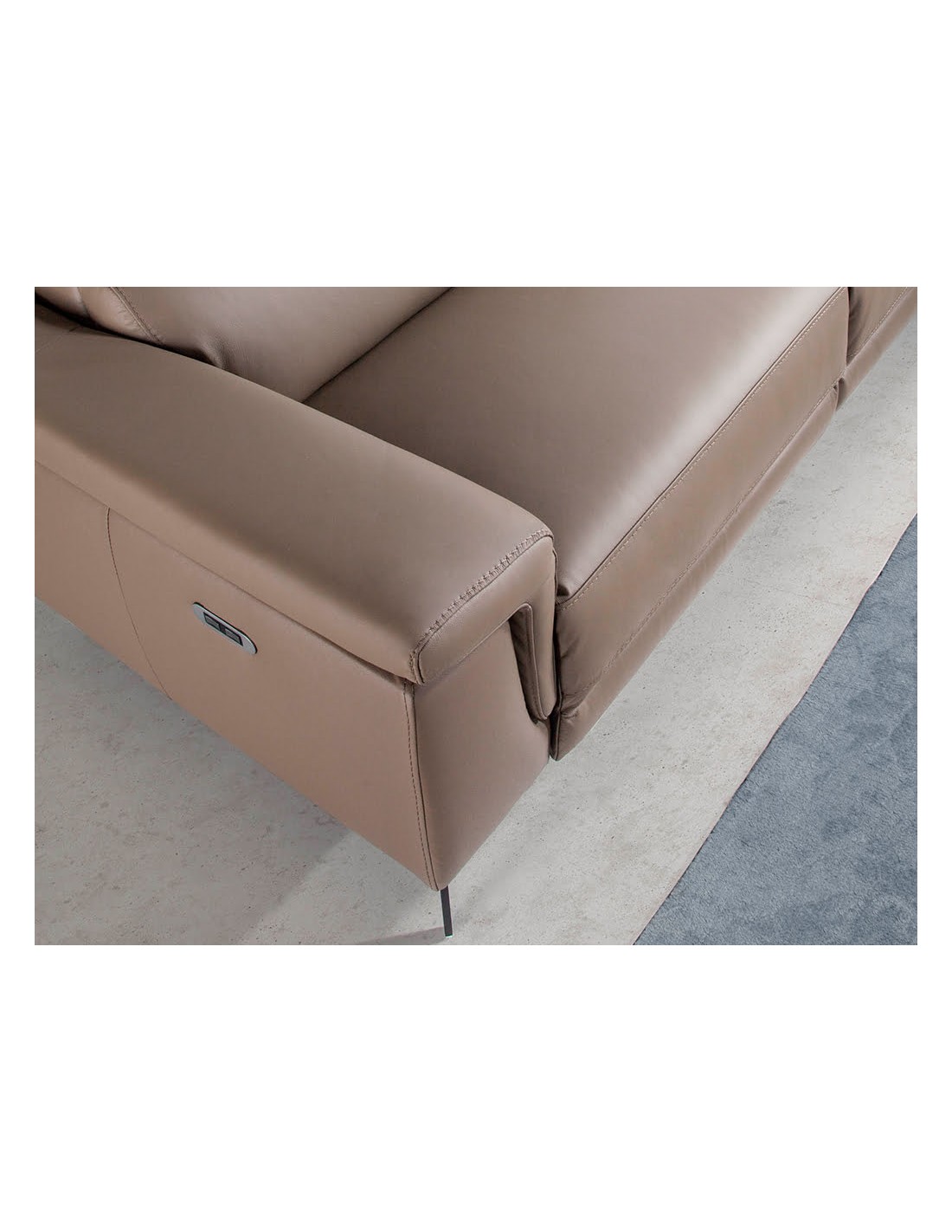 Sofá relax 2 plazas piel visón