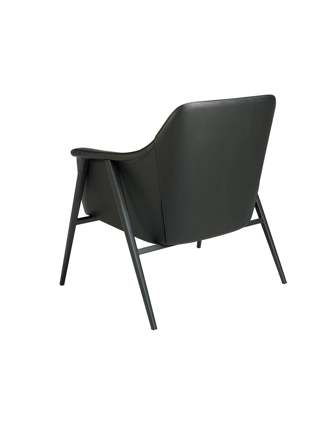 Sillón tela gris y polipiel negro