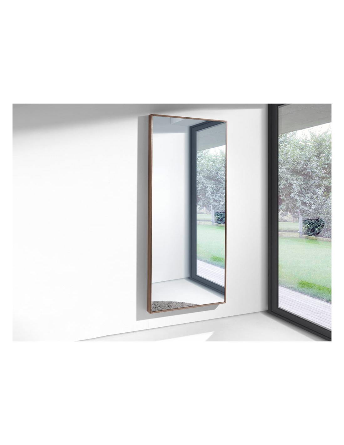 Espejo pared rectangular nogal
