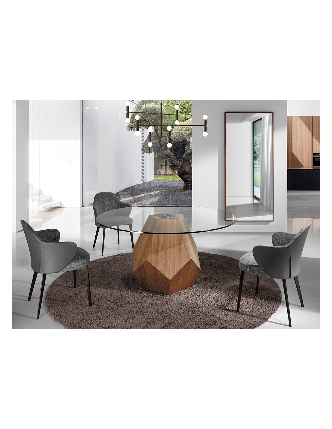 Espejo pared rectangular nogal