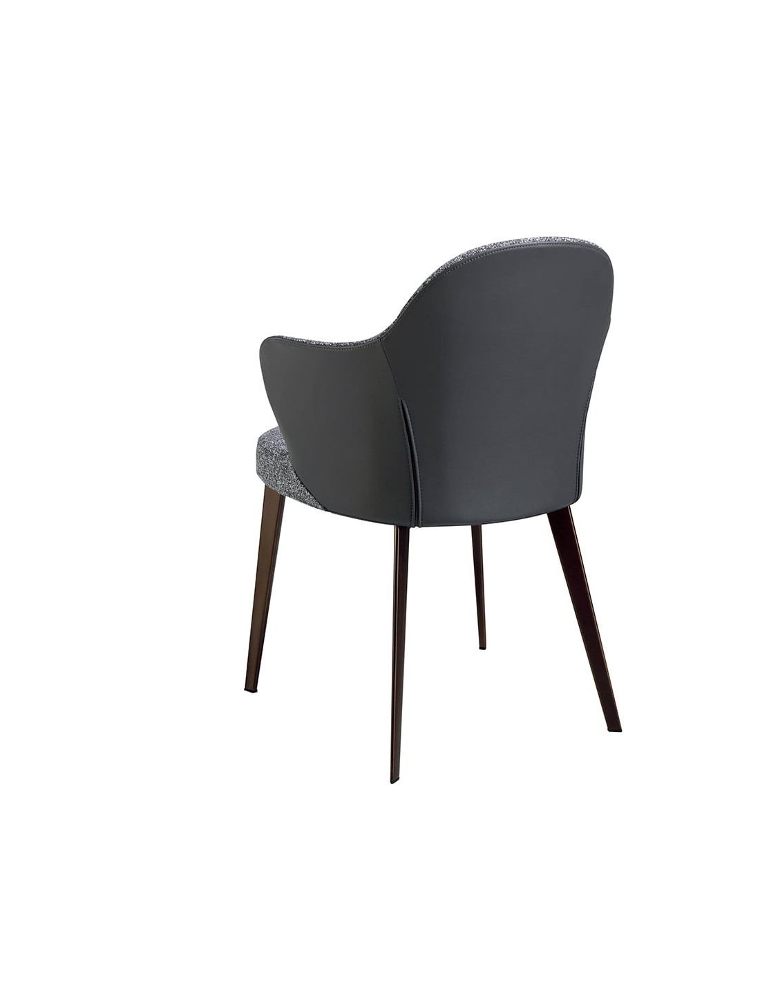 Silla tela y polipiel gris oscuro