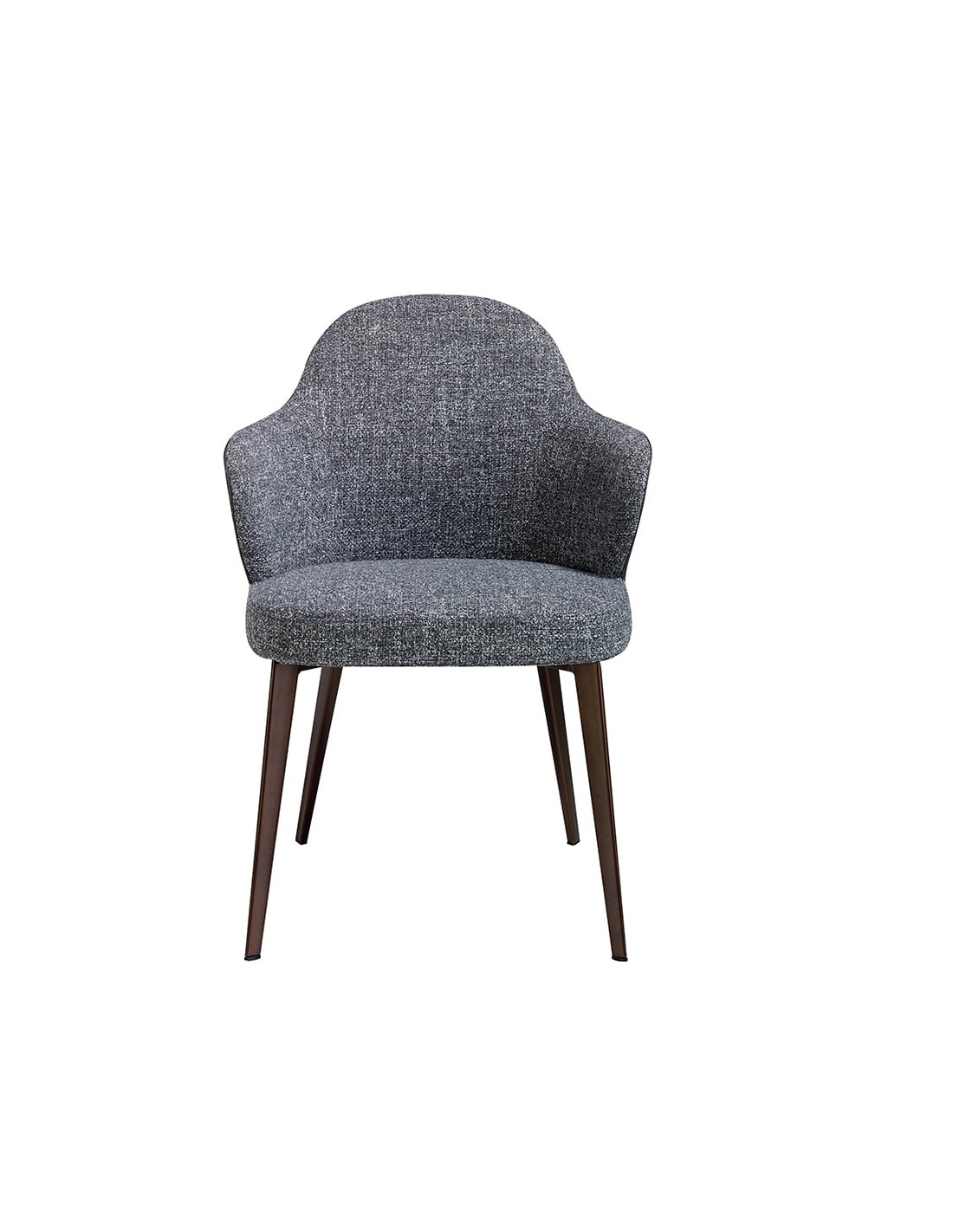 Silla tela y polipiel gris oscuro