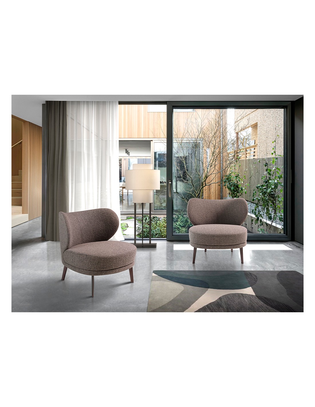 Sillón tela marrón