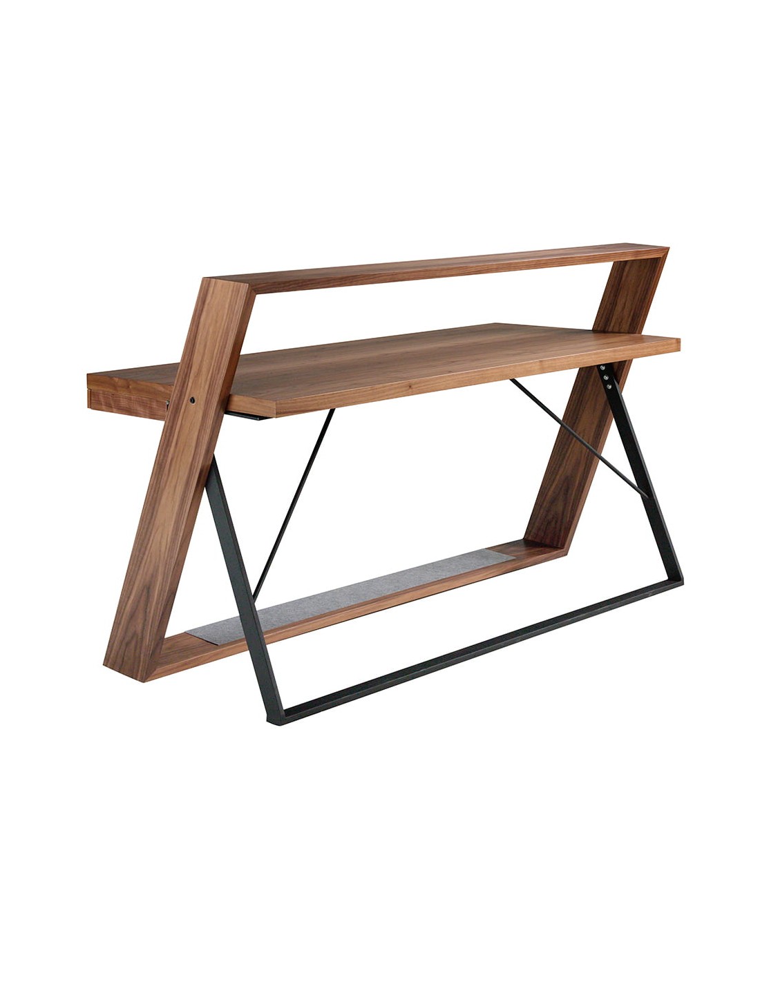 Escritorio nogal y acero negro