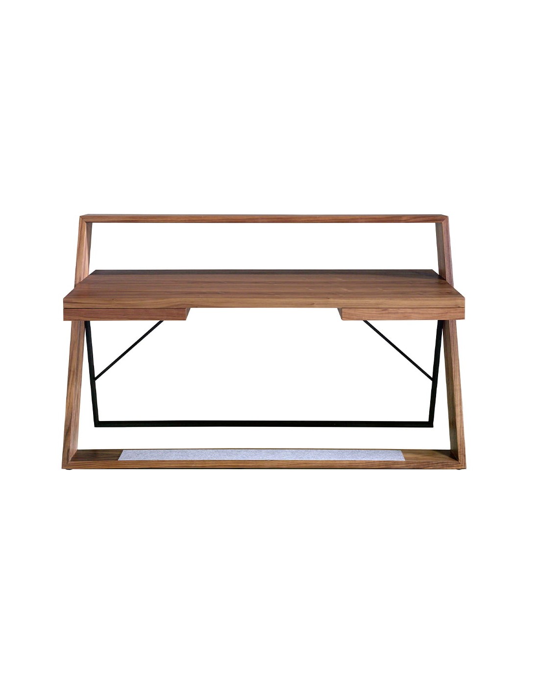 Escritorio nogal y acero negro