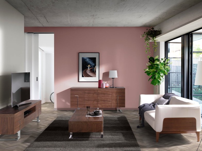 Aparador nogal y acero cromado