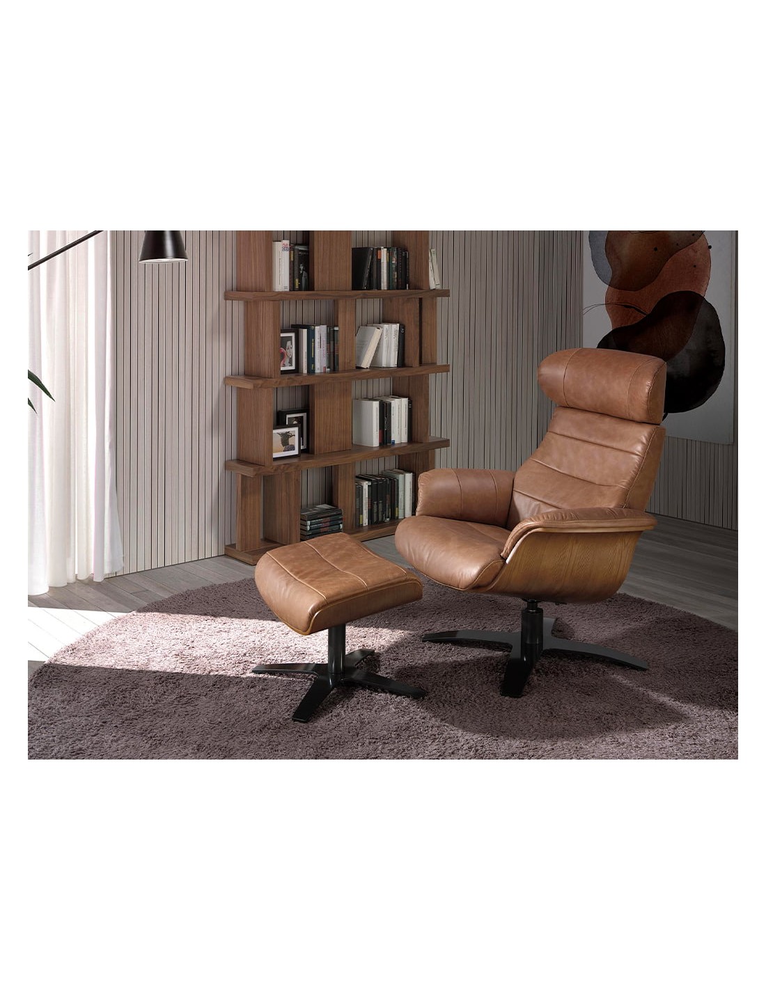 Ottoman piel marrón