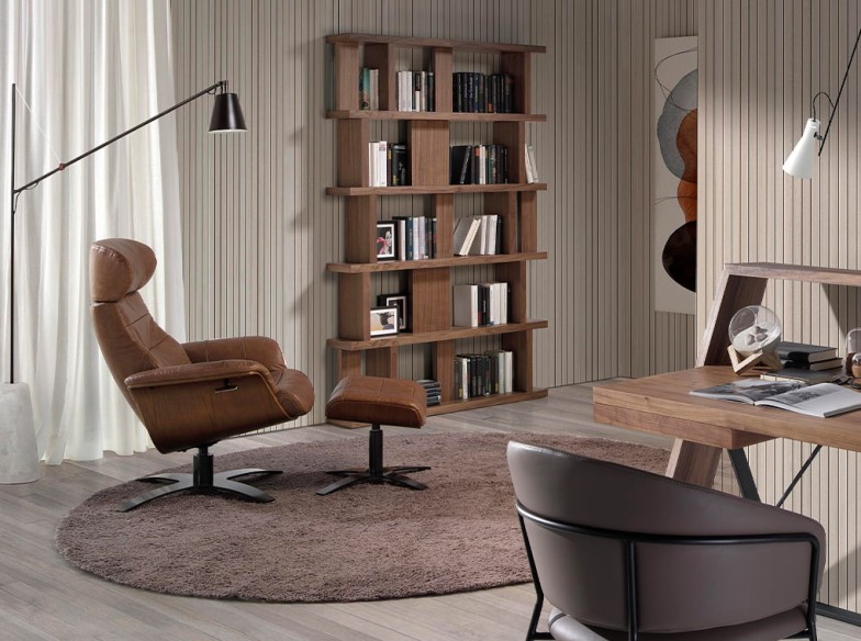 Ottoman piel marrón