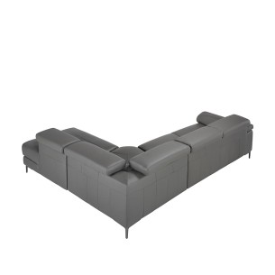 Sofá chaise longue relax derecha piel gris oscuro 2