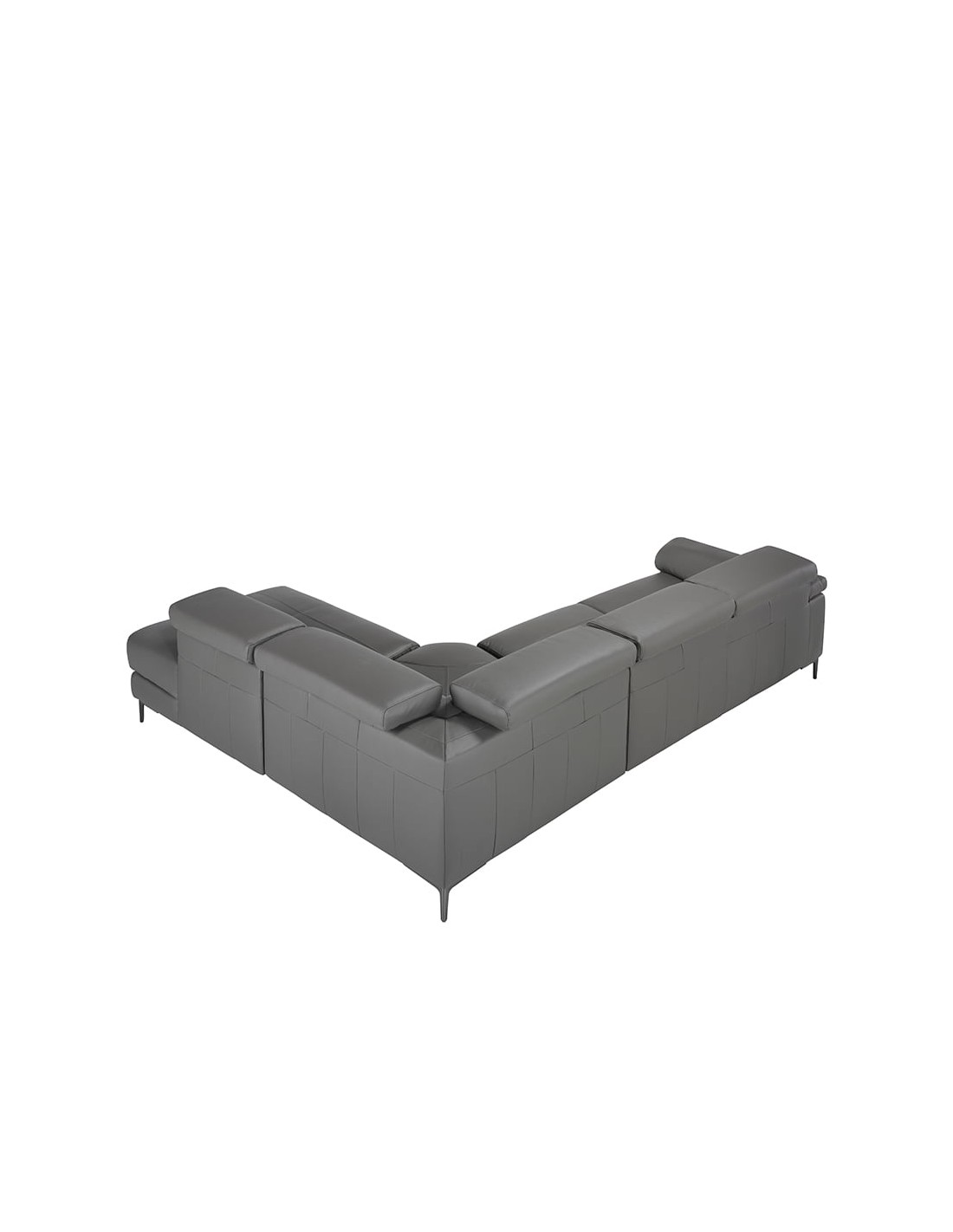 Sofá chaise longue relax derecha piel gris oscuro