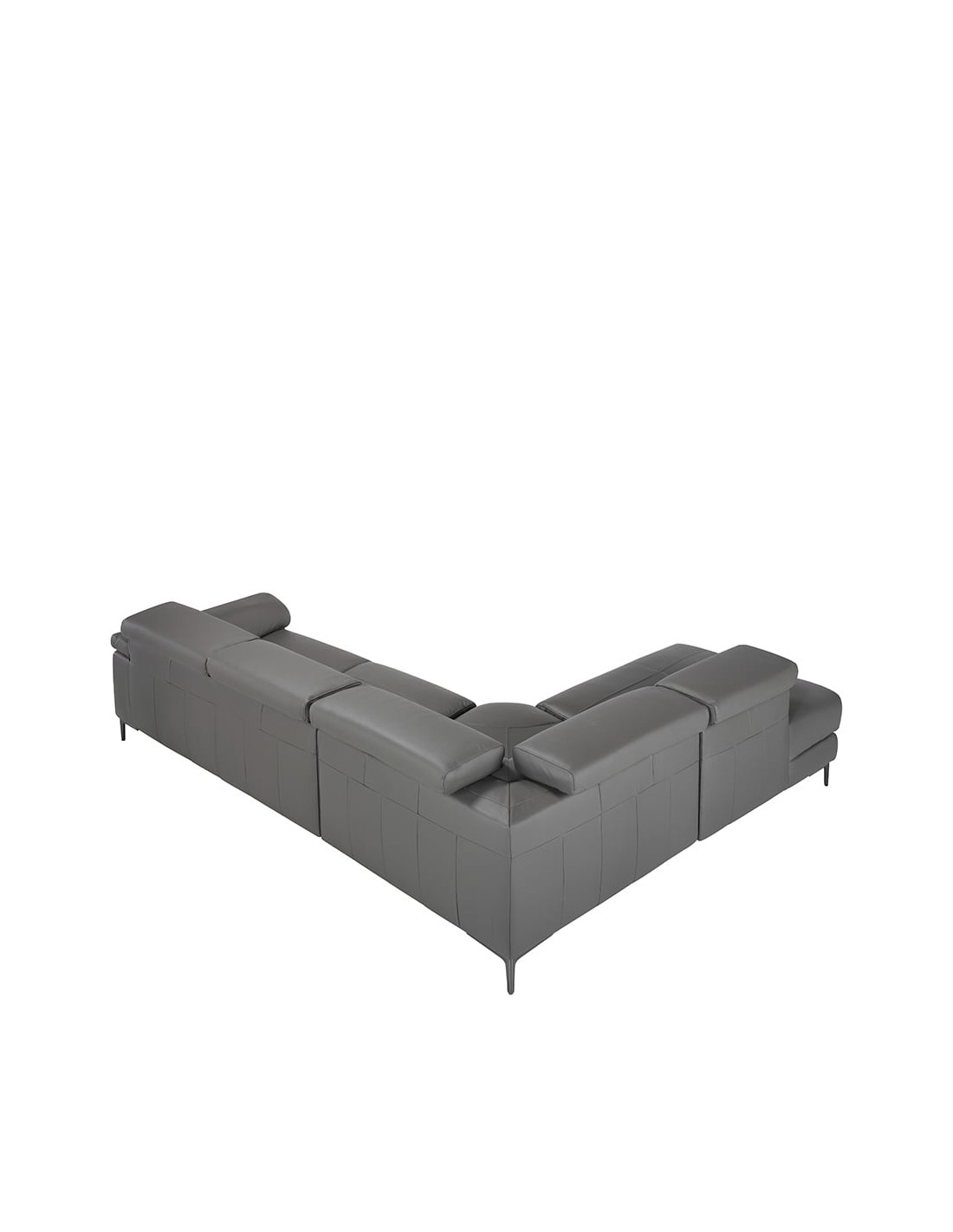 Sofá chaise longue relax izquierda piel gris...