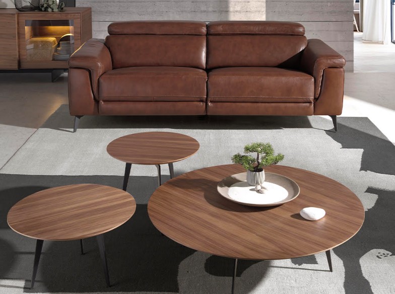 Sofá relax 3 plazas piel marrón