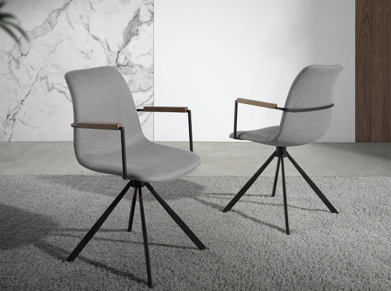 Silla giratoria tela gris oscuro