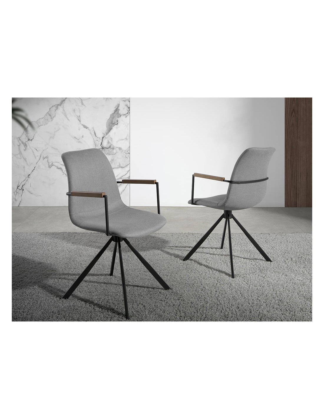 Silla giratoria tela gris oscuro