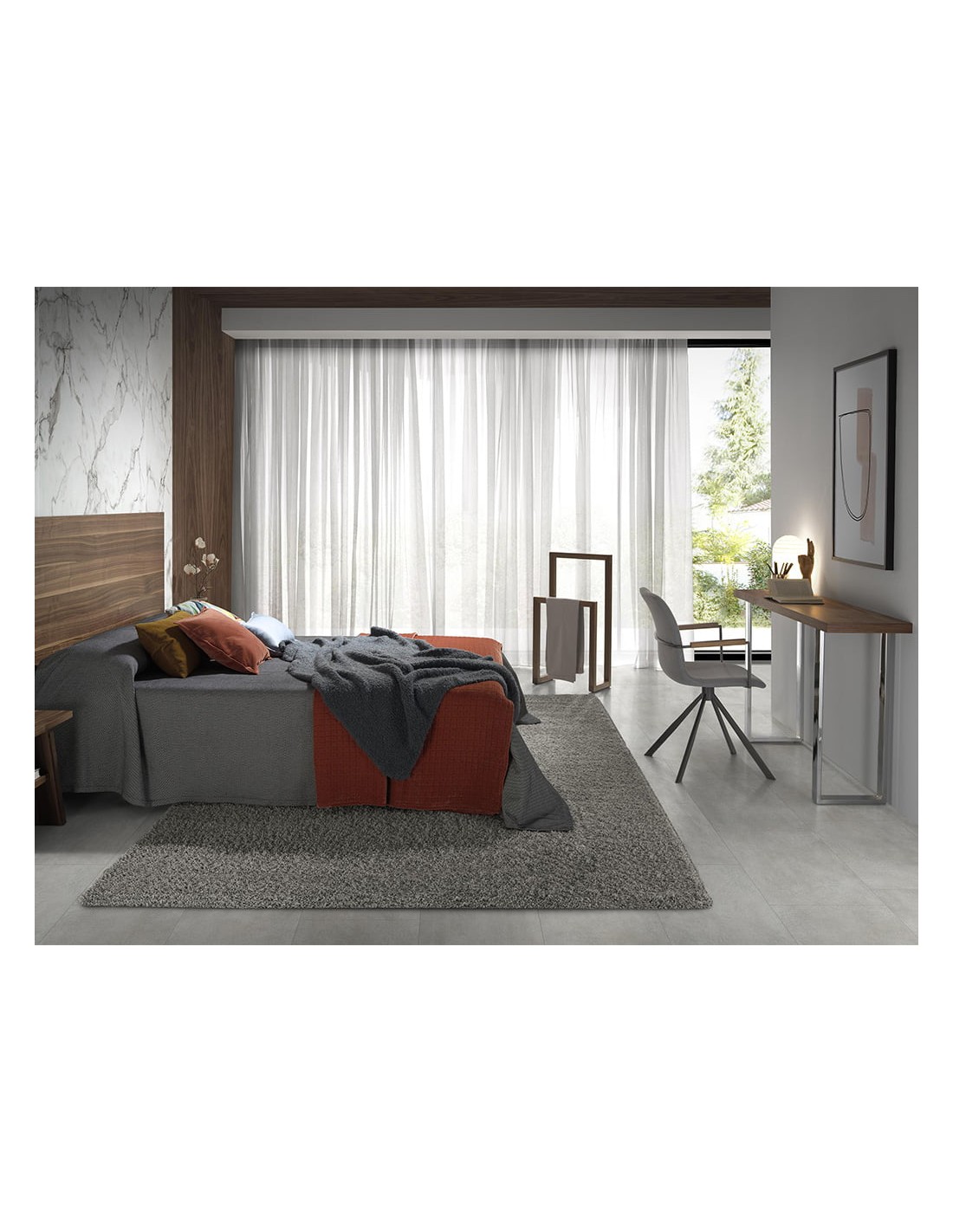 Silla giratoria tela gris oscuro