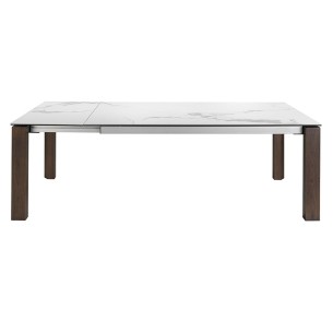 Mesa comedor extensible rectangular mármol porcelánico y... 2