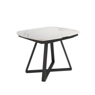 Mesa comedor extensible ovalada barril mármol porcelánico...