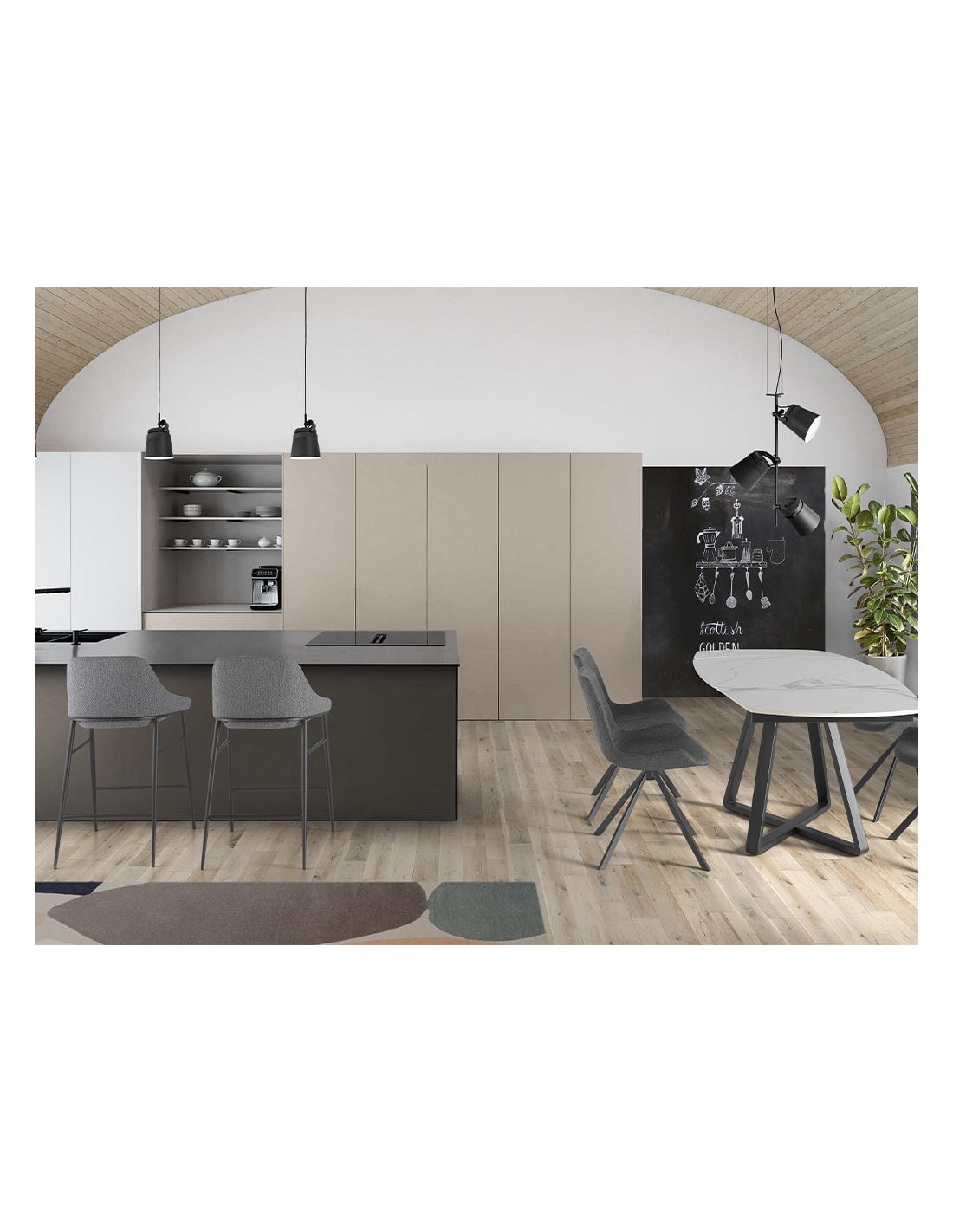 Mesa comedor extensible ovalada barril mármol...