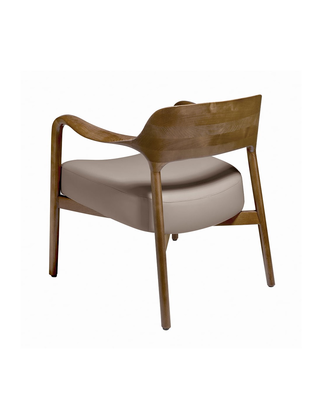 Sillón nogal y polipiel visón