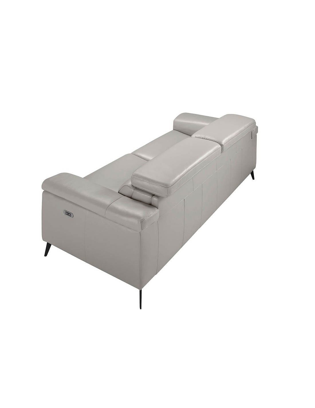 Sofá relax 3 plazas piel gris