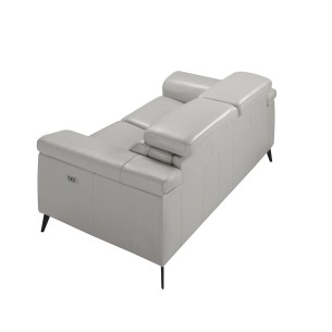 Sofá relax 2 plazas piel gris