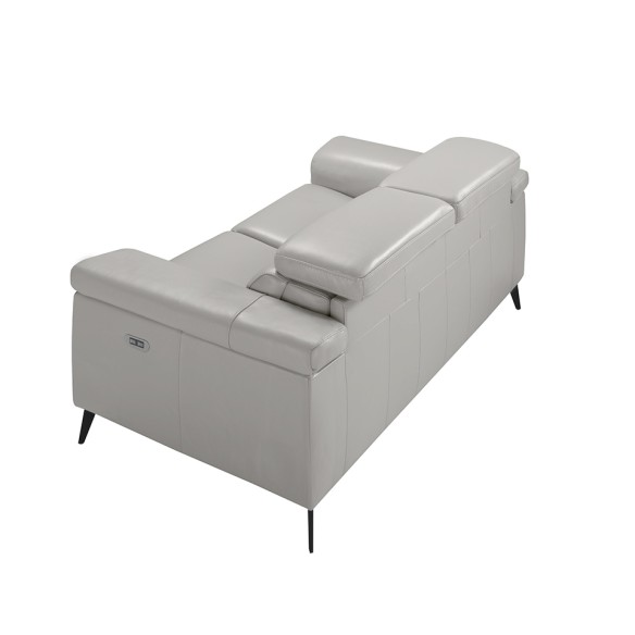 Sofá relax 2 plazas piel gris