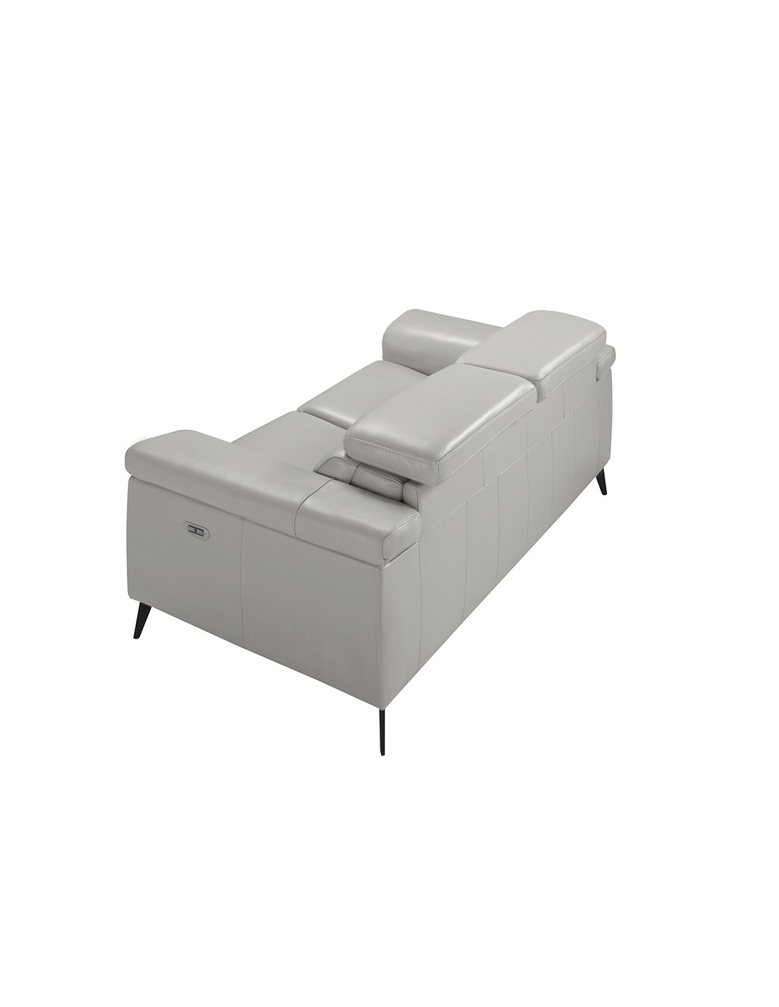 Sofá relax 2 plazas piel gris