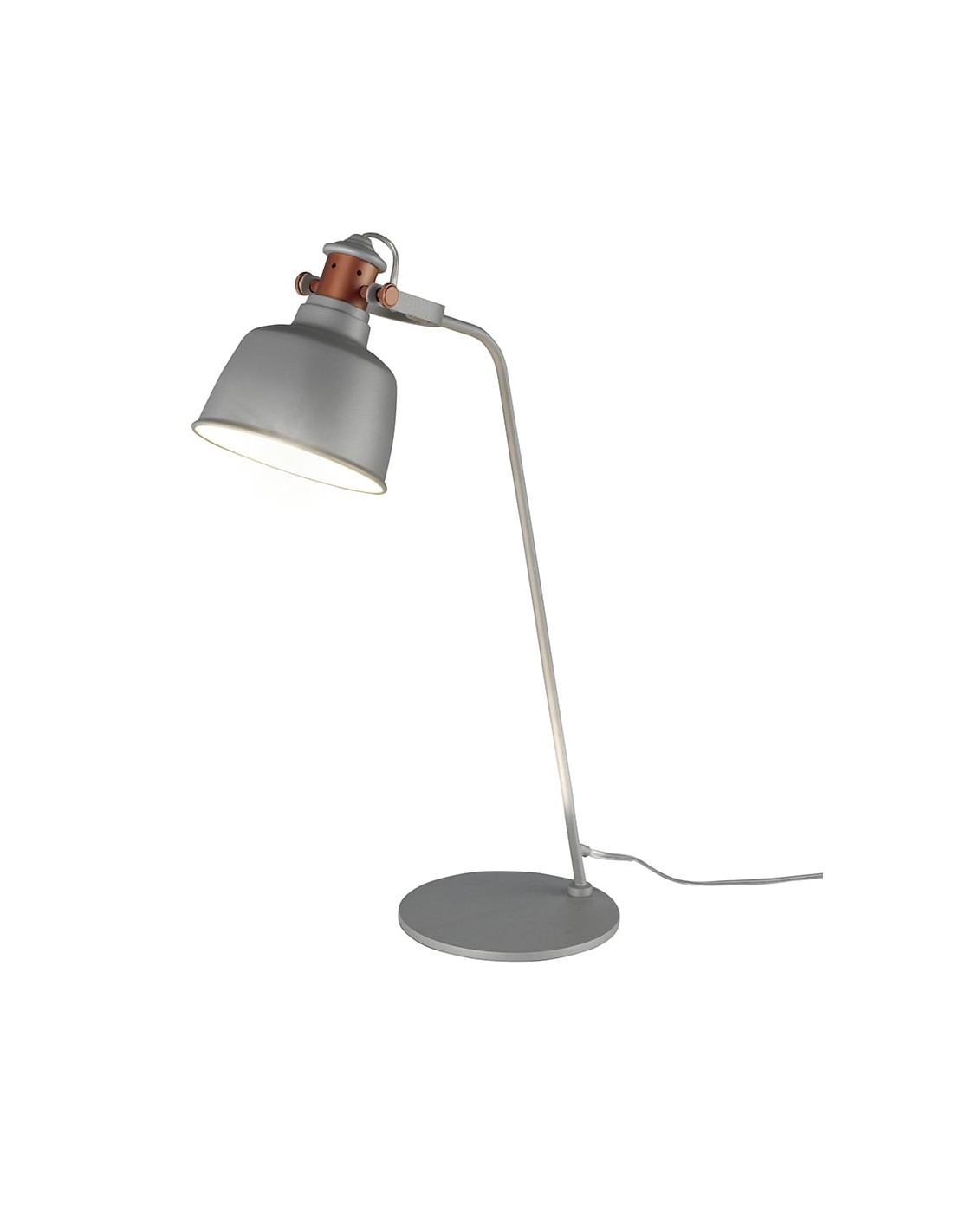 Lámpara de sobremesa acero gris y detalles bronce