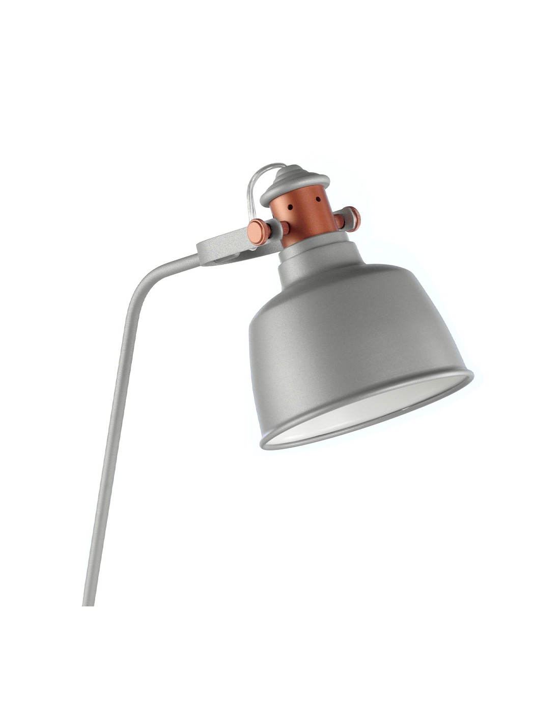 Lámpara de sobremesa acero gris y detalles bronce